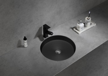 Раковина встраиваемая снизу ABBER Wasser Kreis AF2409MB черная матовая