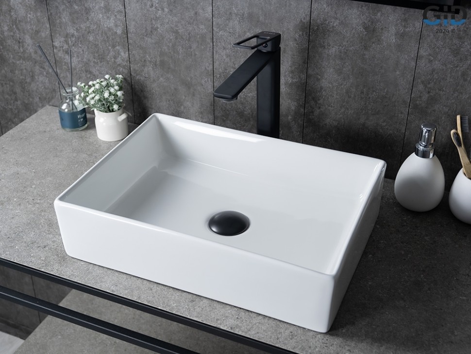 Раковина Gid N1204 51225 накладная белая 45x32x11