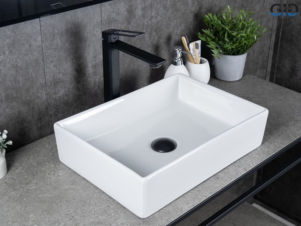 Раковина Gid N1204 51225 накладная белая 45x32x11