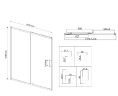 Душевая дверь City VDS-5CT140CLB, 1400, черный, стекло прозрачное