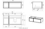 База под раковину Vincea  Elise 1000 подвесная, правая, 2 выкатных ящика soft close, серый матовый