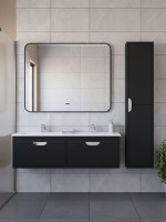 Тумба под двойную раковину Uperwood Modul 120 см, подвесная,атовая, черная