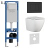 Комплект 3в1 IBERICA BLANCA инсталляция SILENCIO MINI, унитаз BILBAO ALTO белый, кнопка смыва INOX-C черный матовый (IB.001M.BLA.231.112)