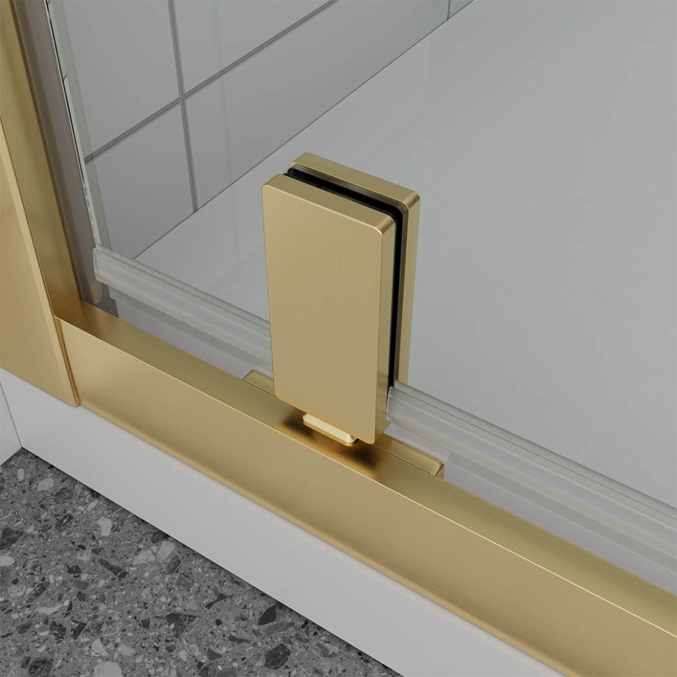 Душевая дверь Veconi Ottimo P30 G, 800x1900, золото брашинг, стекло матовое