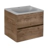 База под раковину Vico 600 подвесная, 2 выкатных ящика soft close, V.Oak
