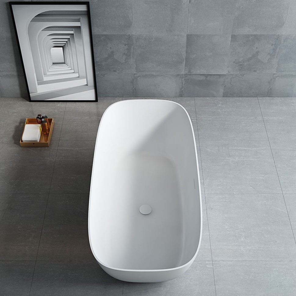 Ванна Solid Surface Vincea VBT-6S02MW, 1700*720*550, белый мат., слив-перелив в комплекте
