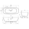 Ванна Solid Surface Vincea VBT-6S02MW, 1700*720*550, белый мат., слив-перелив в комплекте