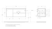 База под раковину подвесная BelBagno KRAFT-1200-2C-1A-SO-RT-R Rovere Tabacco