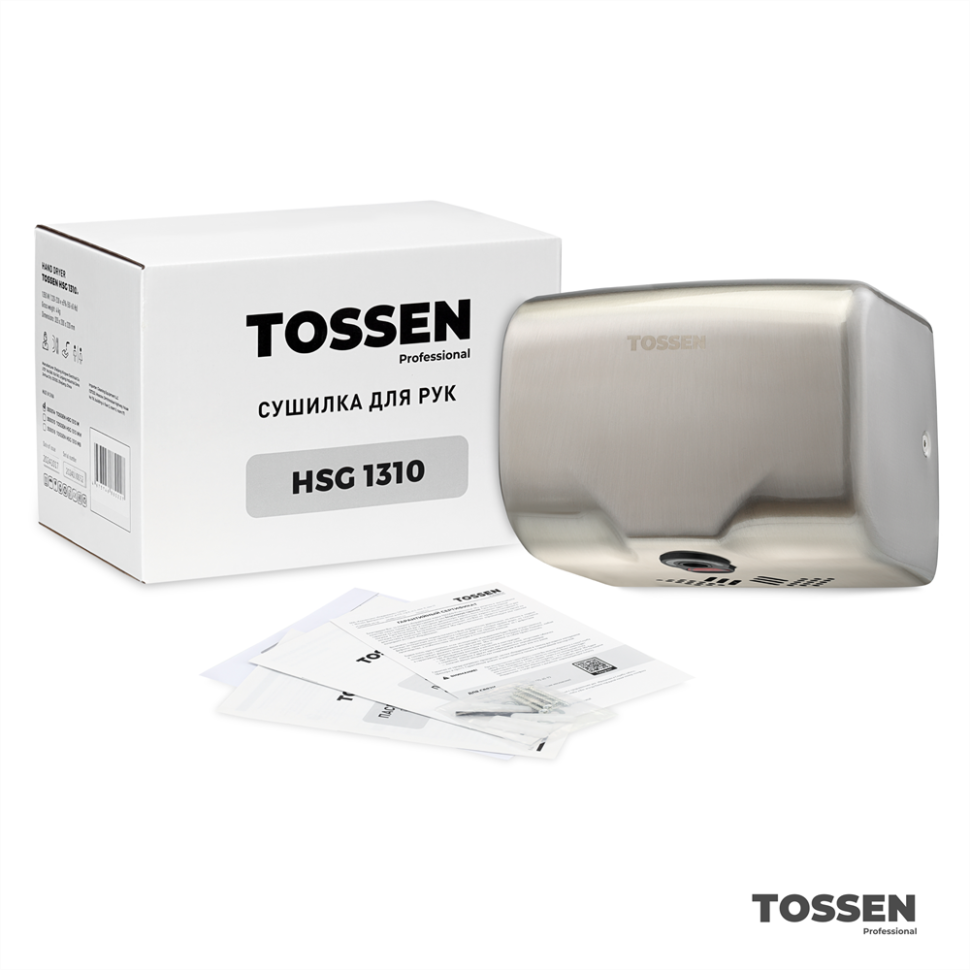 TOSSEN HSG 1310 M - сушилка для рук (коллекция «Матовая сталь»)  