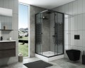 Душевой уголок Niagara Eco NG-010-14Q BLACK (100х100х195) низкий поддон(13см),черный,стекло мозаика ,2 места