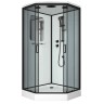 Душевая кабина Niagara Premium NG-6902-01D BLACK (100х100х220) низкий поддон(16 см),черный,стекло тонированное,4 места