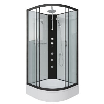 Душевая кабина Niagara Classic NG-6703-14BKTG (80х80х210) средний поддон(26см),черный,стекло прозрачное,4 места