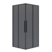 Душевое ограждение Niagara Nova NG-2823-34BLACK (90х90х195) квадрат,черный матовый,двери раздвижные,стекло тонированное,1 место