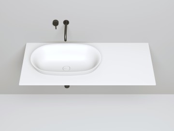 Раковина полувстраиваемая MAREA 01 покраска по RAL полностью 645х387х165 S-Stone Матовое