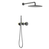 Душевая система встроенная с термостатом Timo Saona SX-2359/18SM черное золото