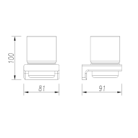 AQM7311MB Tivoli Стакан для зубных щеток, латунь/матовое стекло, черный матовый