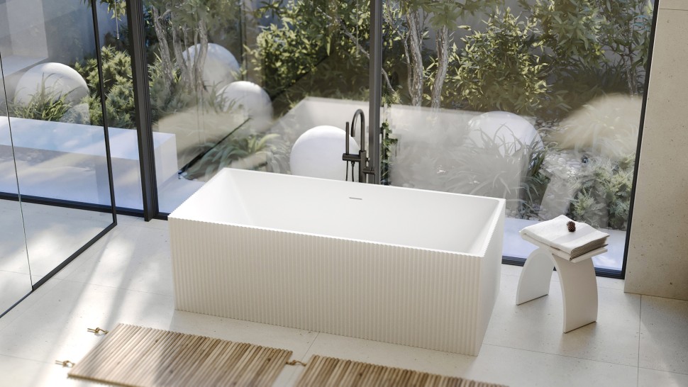 Ванна из искусственного камня ABBER Stein AS9602 белая матовая