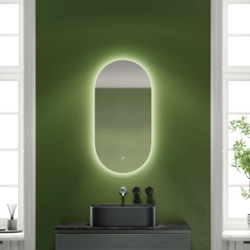 Зеркало для ванной комнаты SANCOS Oval, фоновая подсветка 550х1050 с сенсорным управлением на прикосновение, арт. OV55C