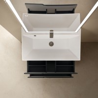 AQM900380GM &quot;S3&quot; тумба под умывальник подвесная 80 см., цвет антрацит.