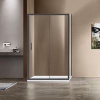 Душевой уголок Garda VSR-1G8011CLGM, 1100*800, вороненая сталь, стекло прозрачное