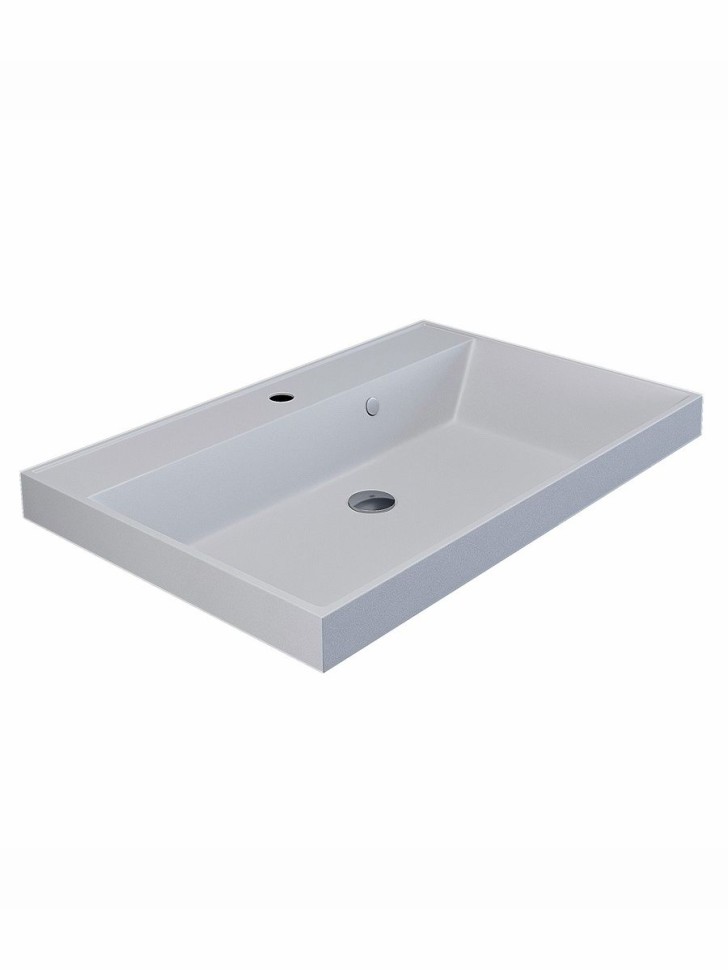 Раковина для ванной 70 см, Uperwood Classic Quartz, кварцевая, белая матовая, жасмин