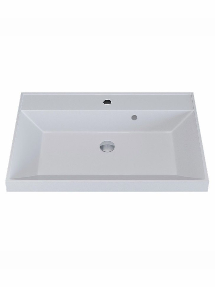 Раковина для ванной 70 см, Uperwood Classic Quartz, кварцевая, белая матовая, жасмин