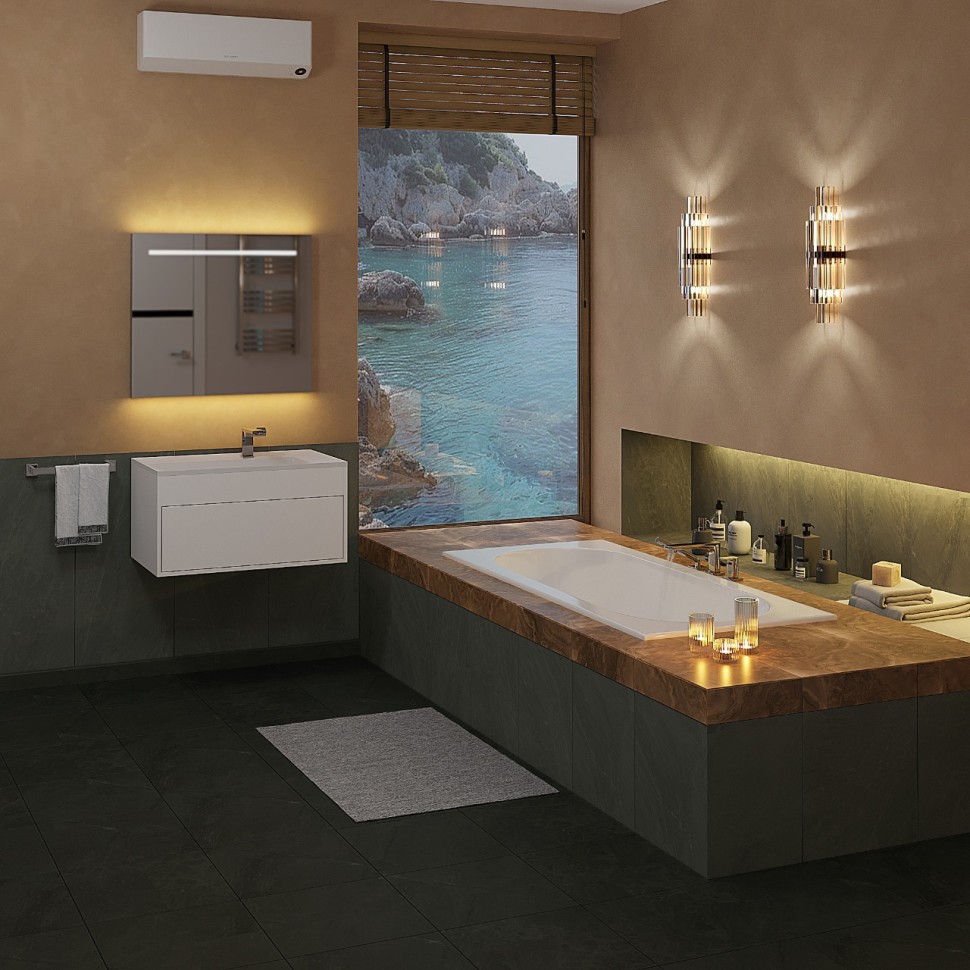 Ванна из искусственного камня Uperwood Lotus 170x70 см, белая