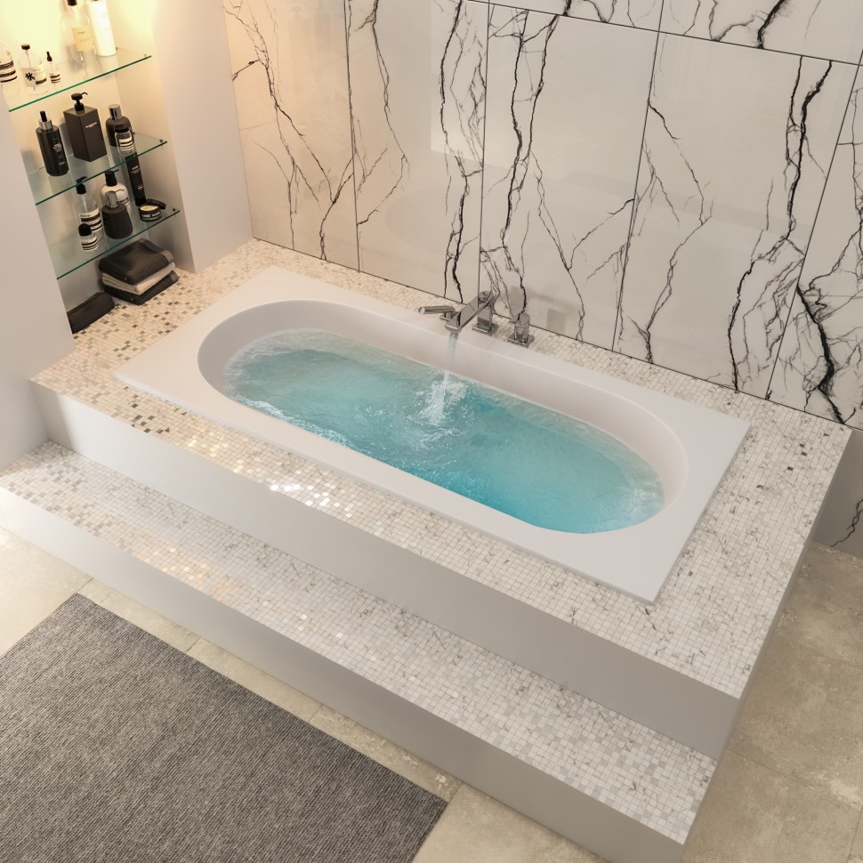 Ванна из искусственного камня Uperwood Lotus 170x70 см, белая