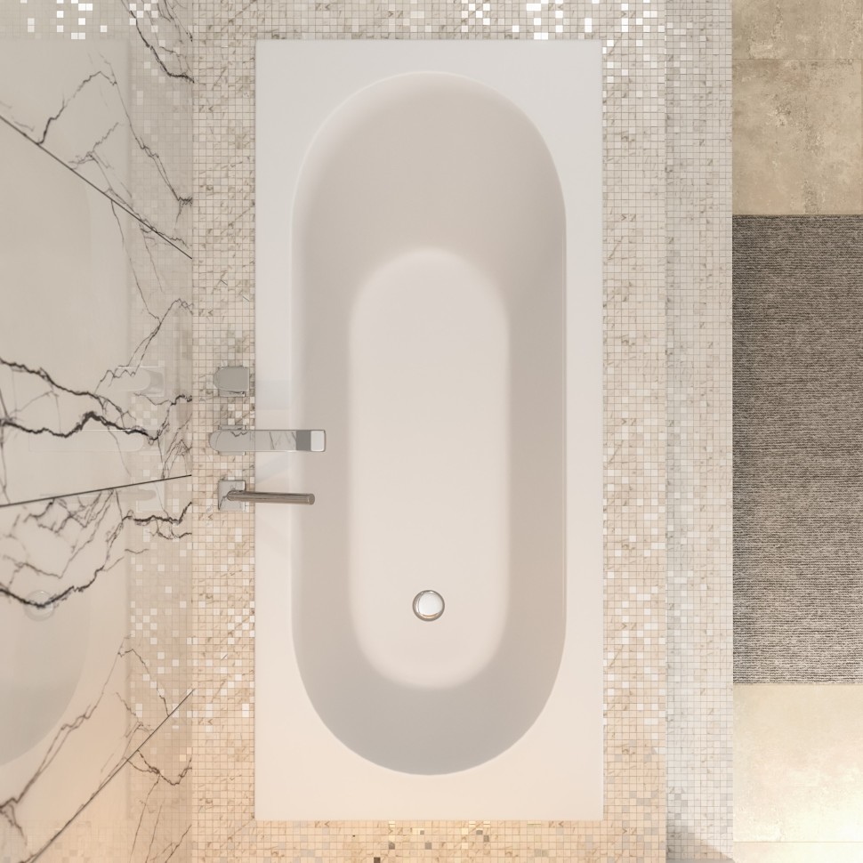 Ванна из искусственного камня Uperwood Lotus 170x70 см, белая