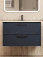 Тумба под раковину для ванной Uperwood Foster New 80 см, подвесная, черная