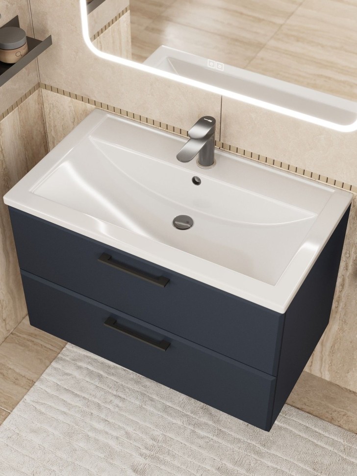 Тумба под раковину для ванной Uperwood Foster New 80 см, подвесная, черная