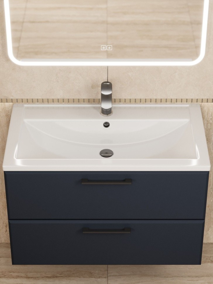 Тумба под раковину для ванной Uperwood Foster New 80 см, подвесная, черная