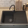 Кухонная мойка кварцевая Uperwood Quartz Premium UPD-04-04, прямоугольная, черная