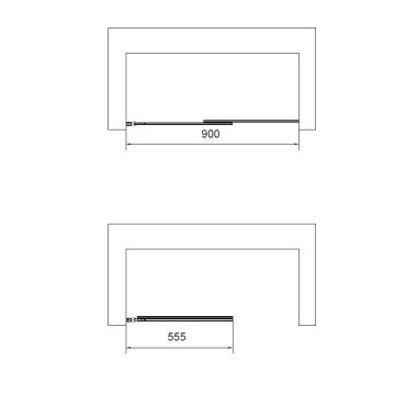 Душевая шторка на ванну VSB-6E900CLB-R, 900*1400, черный, стекло прозрачное, правая