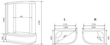 Timo eco TE-0720 R душевая кабина 120*80*218, турецкая баня хамам