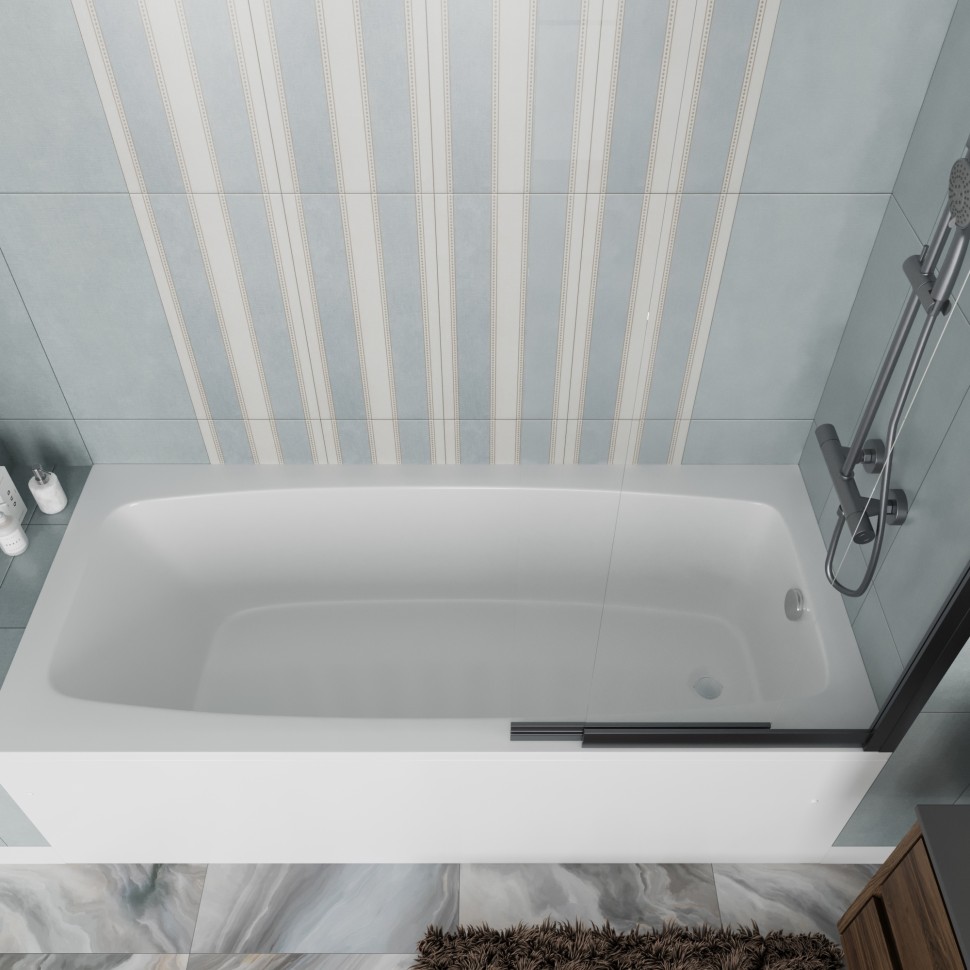 Ванна акриловая Vincea VBT-2S180-FR с каркасом 1800*800*430, пристенная, цвет белый