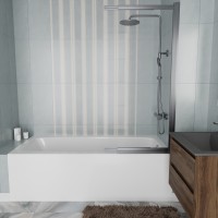 Ванна акриловая Vincea VBT-2S180-FR с каркасом 1800*800*430, пристенная, цвет белый