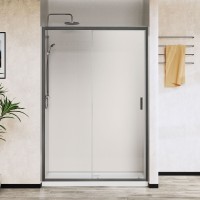 Душевая дверь Сити (City) VDS-5CT100CLGM, 1000, вороненая сталь, стекло прозрачное  