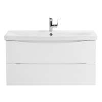 База под раковину подвесная BelBagno MARINO-CER-900-2C-SO-BL-P Bianco Lucido