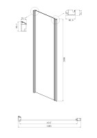 Боковая стенка Ambassador Intense 110IX (110х200) хром,стекло прозрачное,1 место