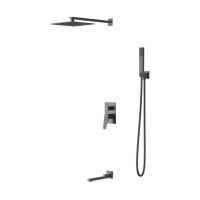 Душевой комплект Puro VSFW-5P1GM встраиваемый, 3 режима, вороненая сталь