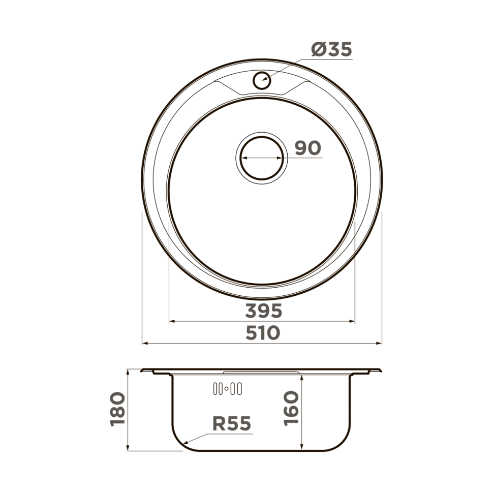 Кухонная мойка Omoikiri Asida 51-IN нерж. сталь/нержавеющая сталь