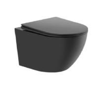 BILBAO Унитаз подвесной черный, безободковый, тонкое сиденье дюропласт, soft close IB