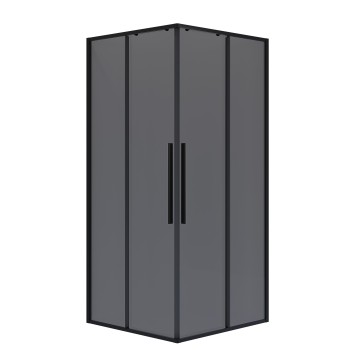 Душевое ограждение Niagara Nova NG-2824-34BLACK (100х100х195) квадрат,черный матовый,двери раздвижные,стекло тонированное,1 место