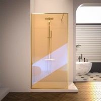 Душевая перегородка Veconi Korato KR-81GC, 1100x2000, брашированное золото, хамелеон New