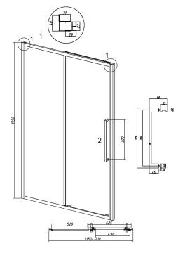 Дверь в нишу Grossman Cosmo 100.K33.02.120.10.02 (120х195) хром,стекло шиншилла,раздвижная, 1 место