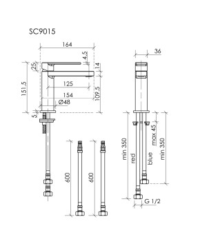 Смеситель для раковины SANCOS Studio, хром, арт. SC9015CH