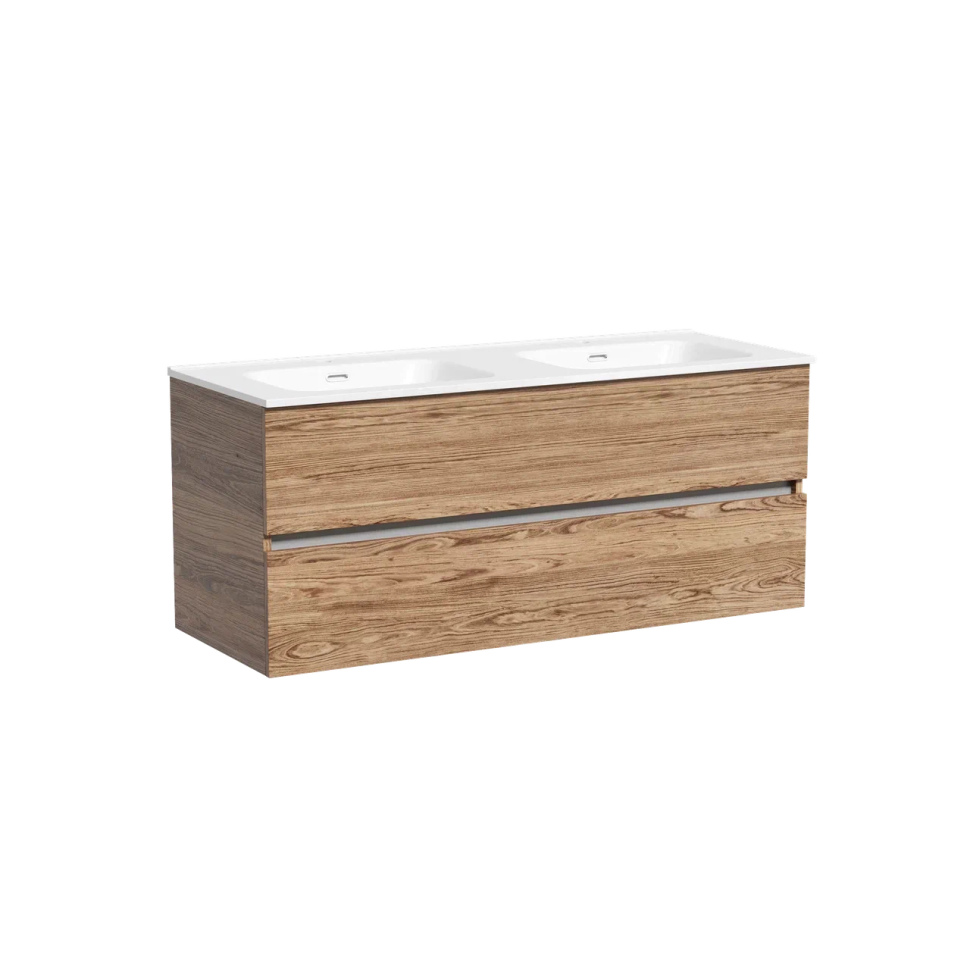 Тумба подвесная SANCOS Urban 1190х450х550, c двумя ящиками оснащенными доводчиками, дуб чарльстон , арт. UUR120-2ECH