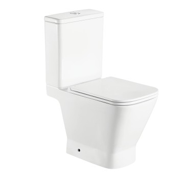 AQM1006 Унитаз напольный Rimless c сиденьем SoftClose, горизонт. выпуск, open back, 610x340x415мм