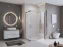Душевой поддон из искусственного мрамора в комплекте с сифоном BelBagno UNO TRAY-MR-UNO-AH-160/80-35-W-CR